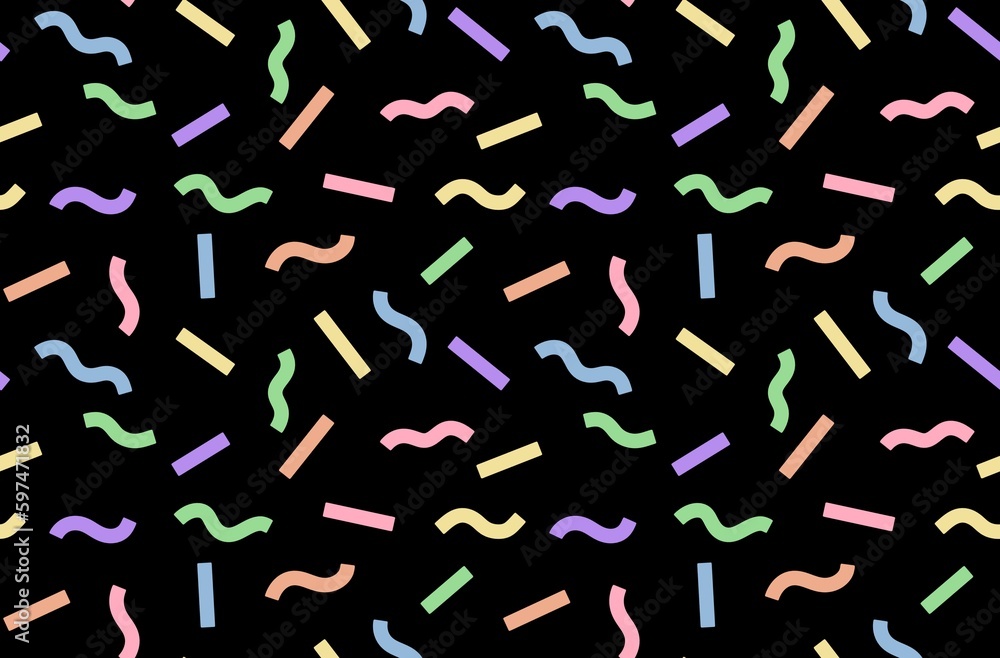 Illustration doodle lines colorful seamless pattern. design with basic shape minimalist style. child drawing concept Illustration doodle lines colorful seamless pattern. design with basic shape minimalist style. child drawing concept