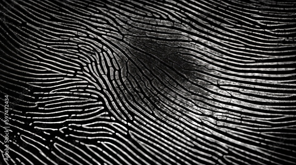 Fine lines fingerprint, macro. AI generated
