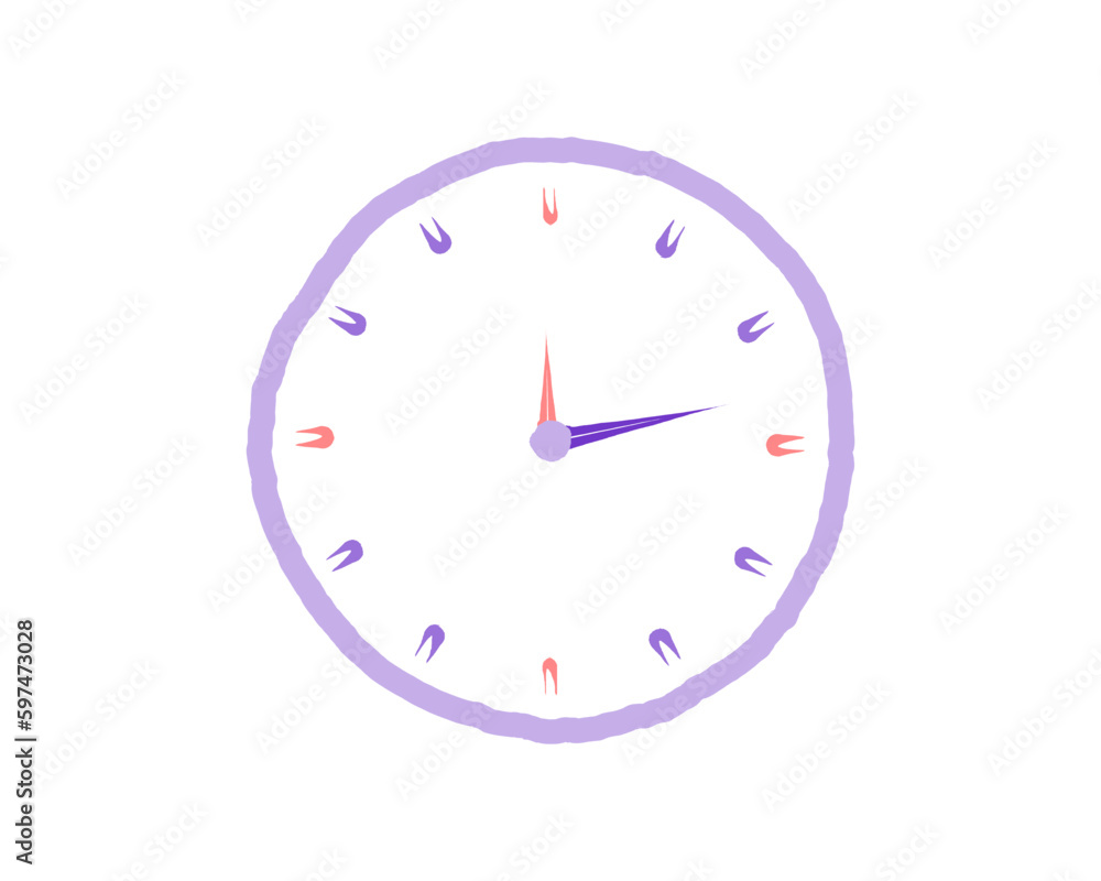 Minimal and colorful customizable flat clock illustration. Abstract clock icon. Minimal and colorful customizable flat clock illustration. Abstract clock icon.