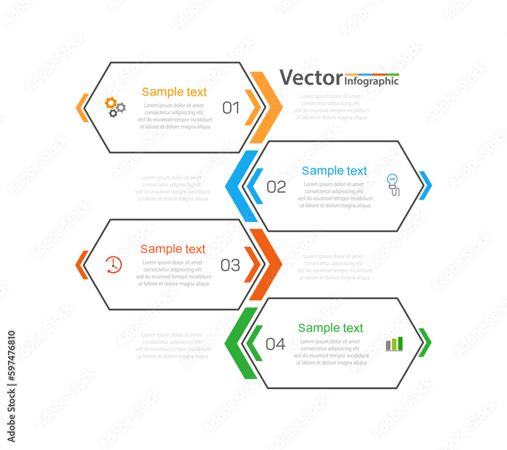 Infographic template with 4 options, workflow, process chart. Can be ...