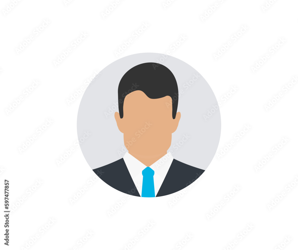 Businessman. User profile icon. Business Leader. Profile picture, portrait. User member, People icon in flat style. Circle button with avatar photo silhouette vector design and illustration.
