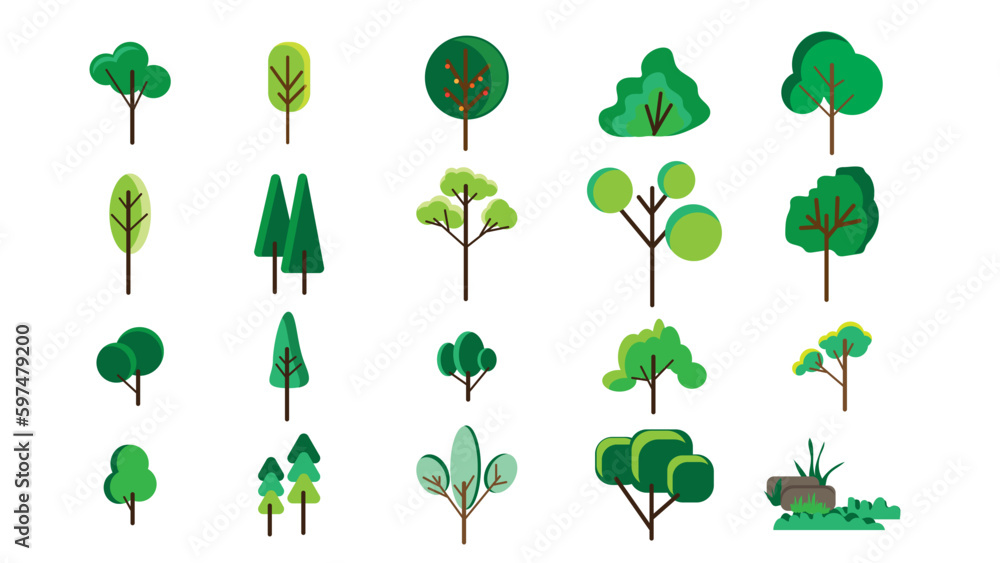 tree vector, tree ilustrator  for children book
