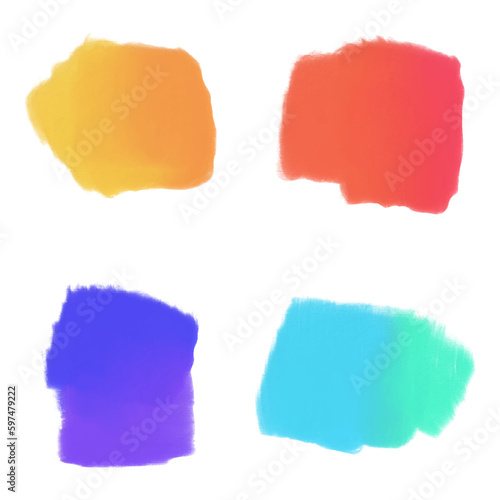 Set of gradient masks with acrylic brushes on canvas hand-painted