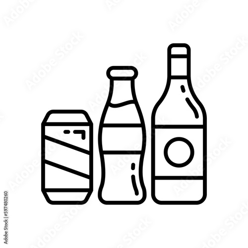 Beverages icon in vector. Illustration