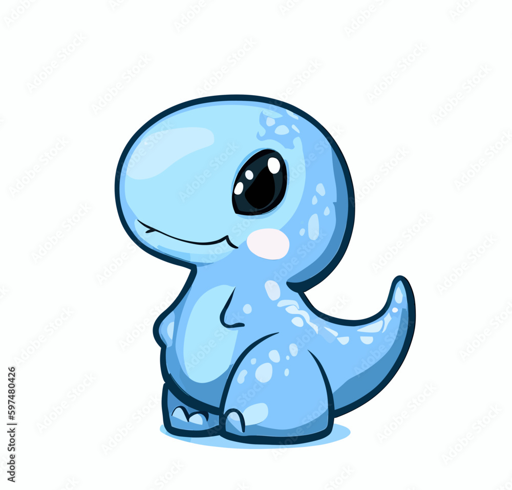 Happy little blue cute dinosaur t-rex vector art Happy little blue cute dinosaur t-rex vector art