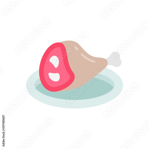 Ham icon in vector. Illustration
