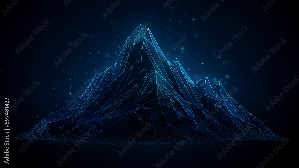 Low poly mountain, Artificial intelligence concept, Generative AI
Low poly mountain, Artificial intelligence concept, Generative AI