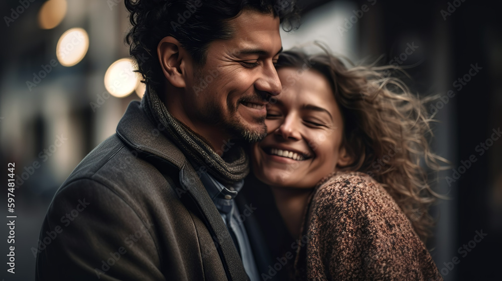 Portrait of a happy couple, Generative AI Portrait of a happy couple, Generative AI