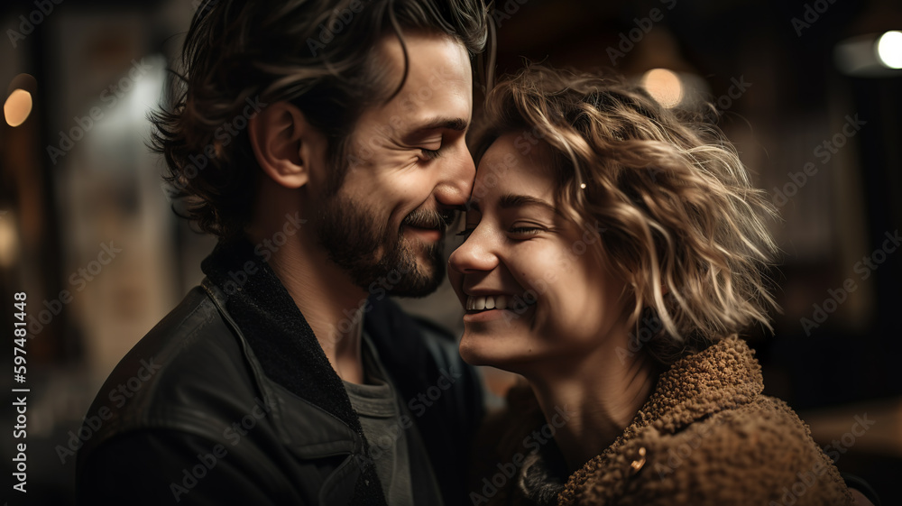 Portrait of a happy couple, Generative AI Portrait of a happy couple, Generative AI