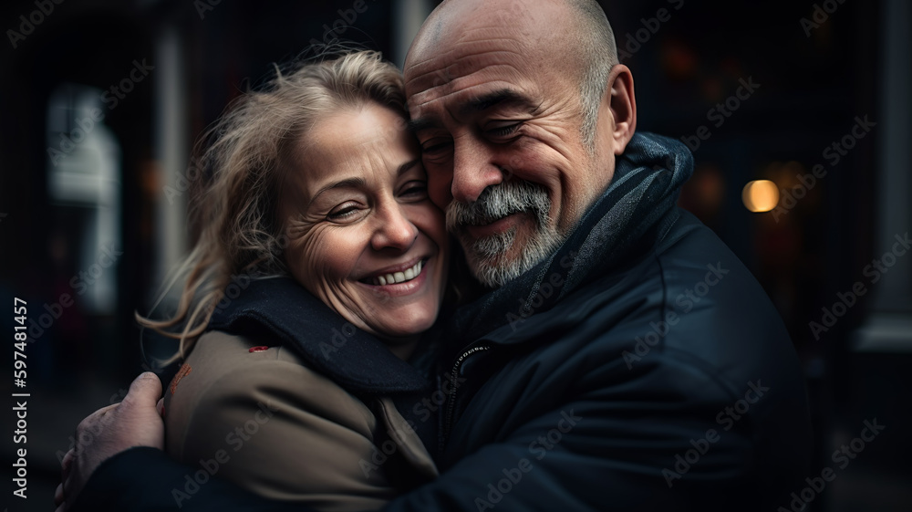 Portrait of a happy couple, Generative AI Portrait of a happy couple, Generative AI