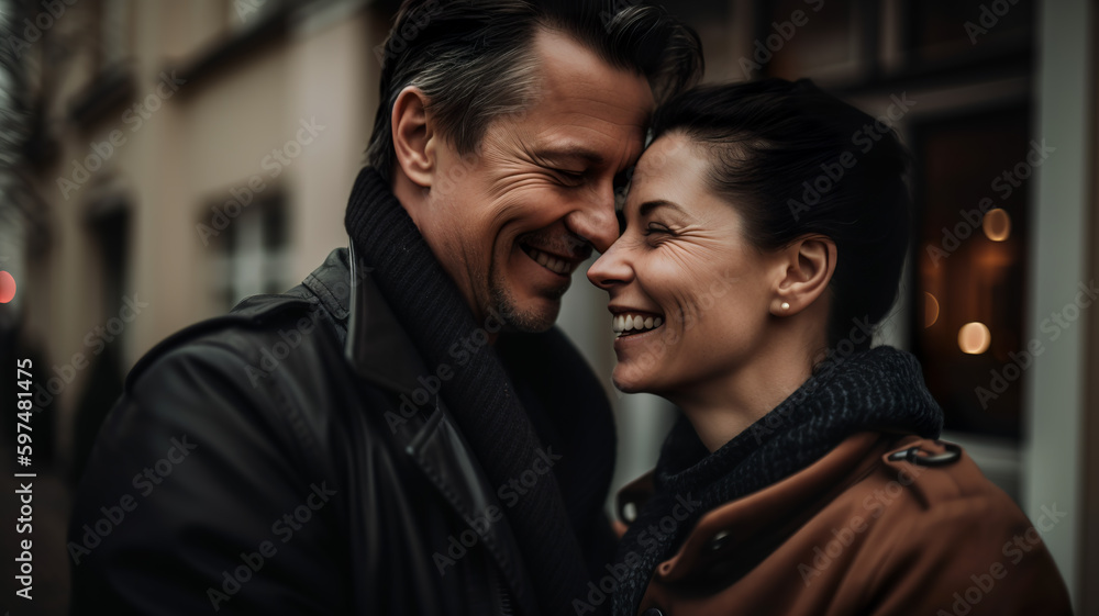 Portrait of a happy couple, Generative AI