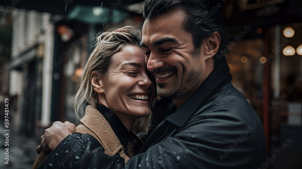 Portrait of a happy couple, Generative AI Portrait of a happy couple, Generative AI
