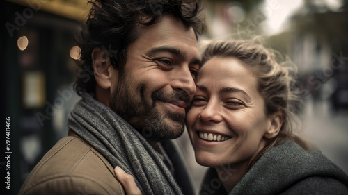 Portrait of a happy couple, Generative AI © AIExplosion