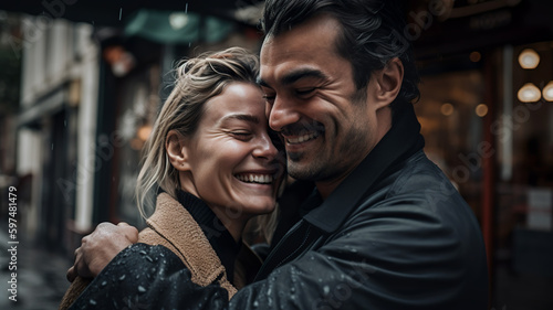 Portrait of a happy couple, Generative AI © AIExplosion