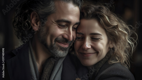 Portrait of a happy couple, Generative AI