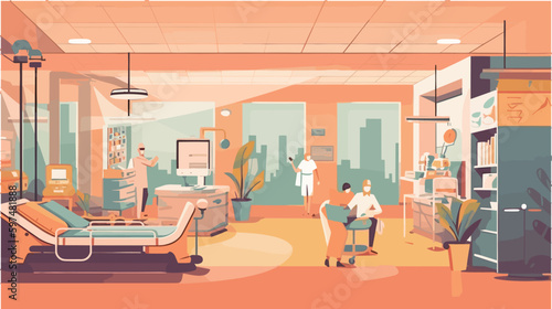 Doctors and nurses are working on processing