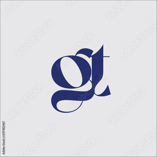 Canvastavla gt logo design modern unique style monogram creative icon symbol