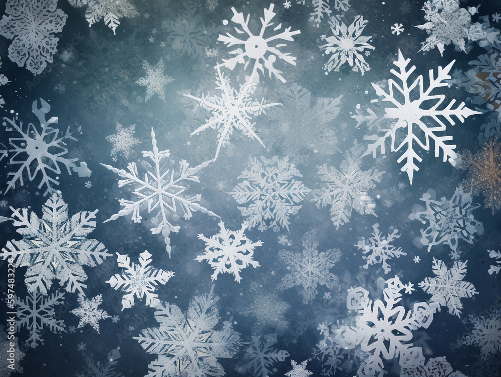 A Snowflake Pattern in Shades of Blue and White | Generative AI A Snowflake Pattern in Shades of Blue and White | Generative AI