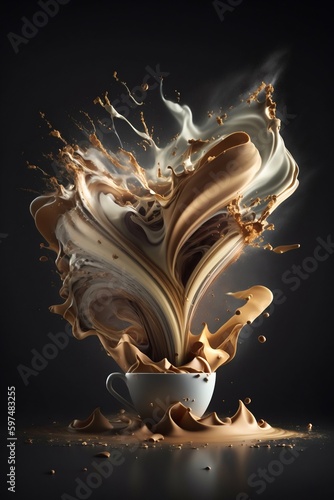 Coffee Explosion Splash. Generative ai