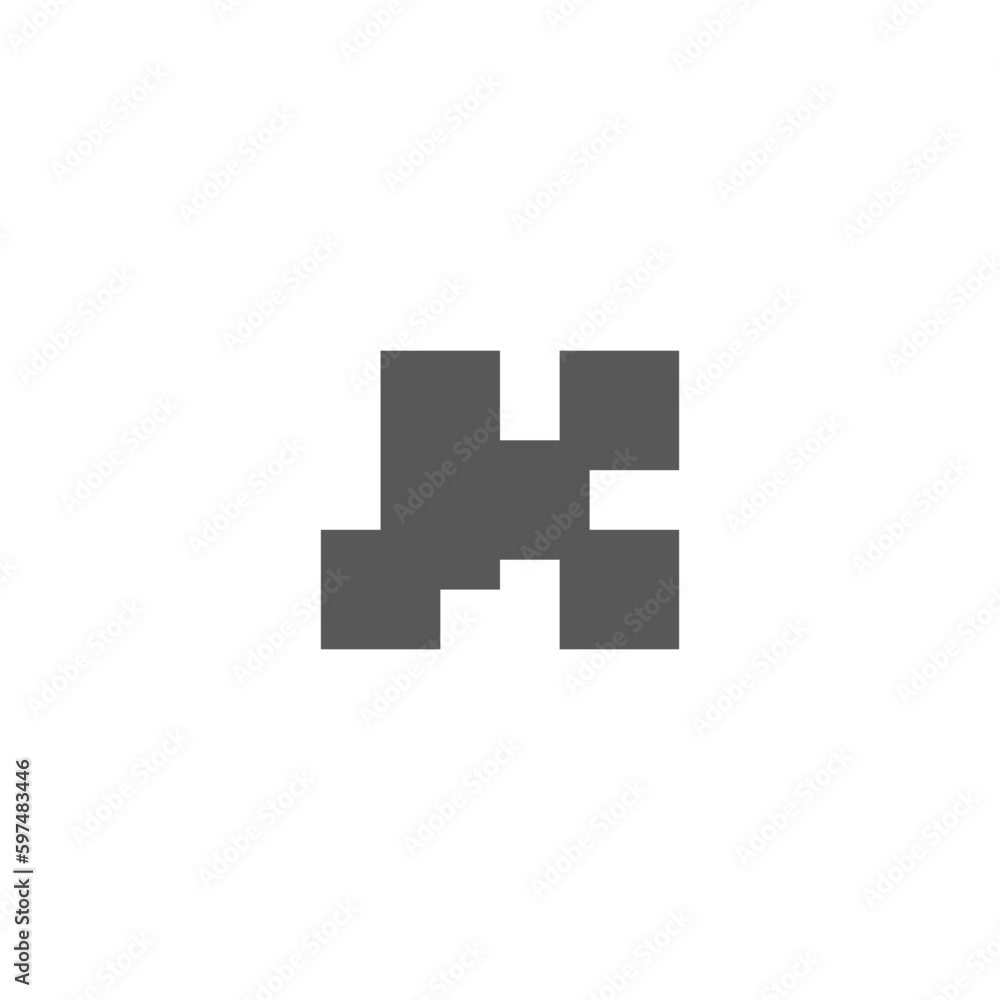 letter k pixels geometric logo vector letter k pixels geometric logo vector