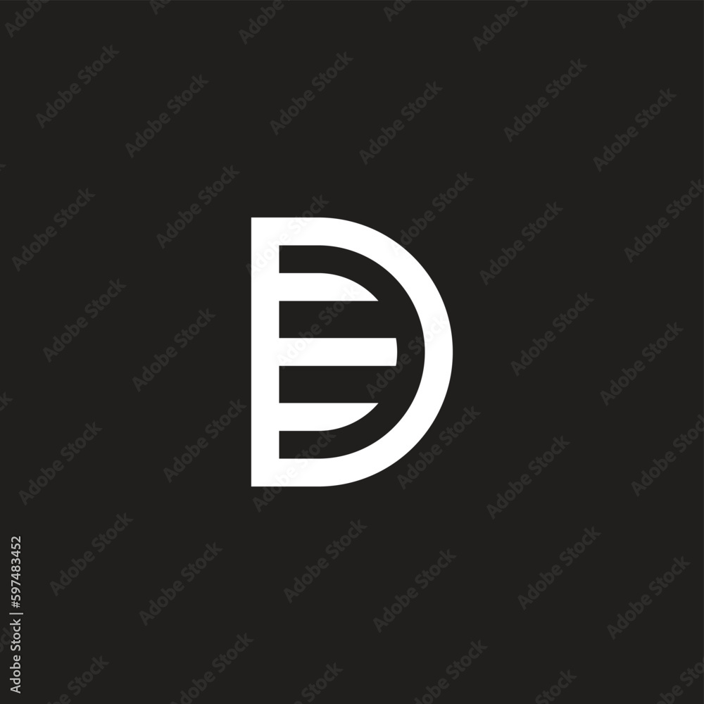 letter de simple geometric line logo vector letter de simple geometric line logo vector