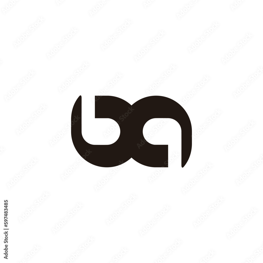 letter bq simple negative space logo vector letter bq simple negative space logo vector