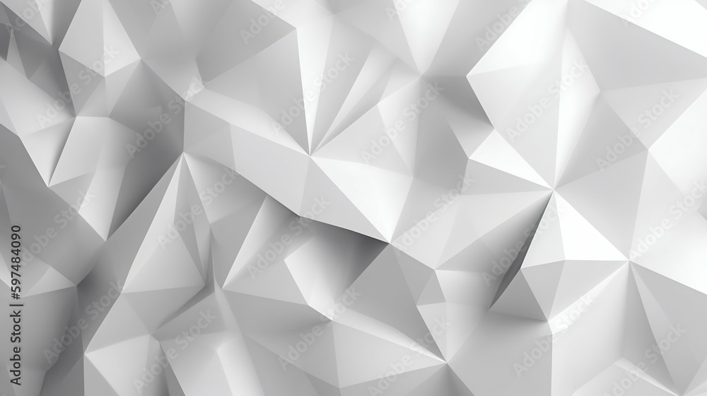 Geometry Low Poly White Background Texture. Generative ai Geometry Low Poly White Background Texture. Generative ai