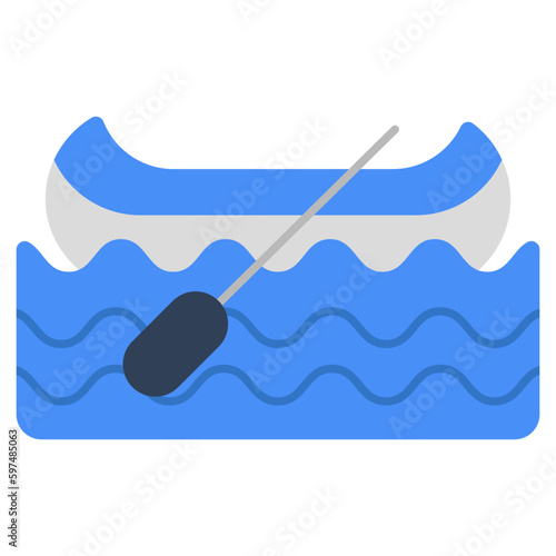 Rowing Boat 
A flat design icon of rowing boat 

