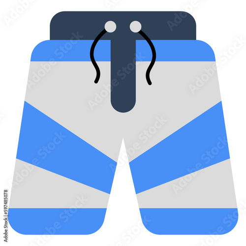 Menswear nicker, flat design icon of sports attire