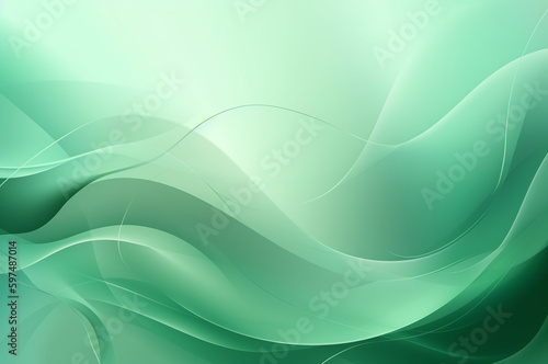 Green abstract wavy background