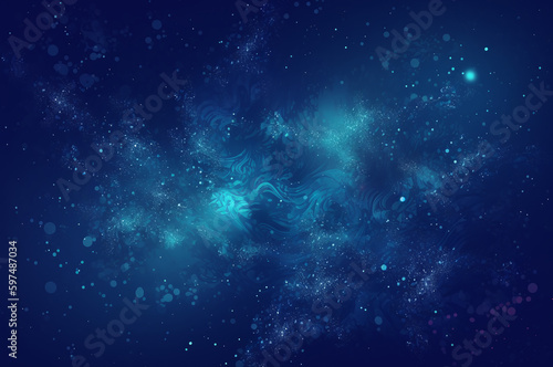 Starry abstract night blue nebula background