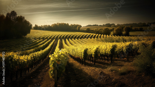 Vineyards in the south of France. Generative AI