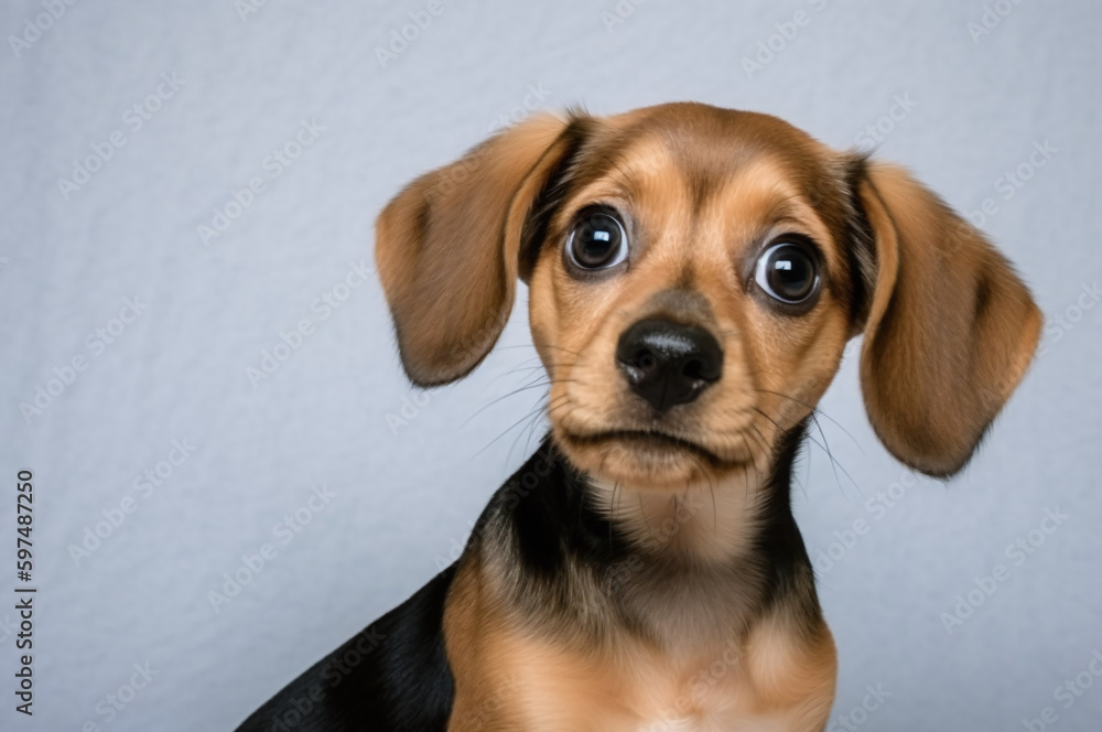 Adorable beagle puppy close up