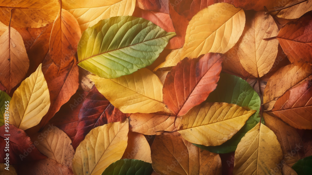Autumn Leaves Background Illustration AI Generative. Autumn Leaves Background Illustration AI Generative.
