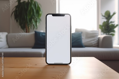 Wallpaper Mural Blank Smart phone screen Mockup Template Design Generative AI Torontodigital.ca