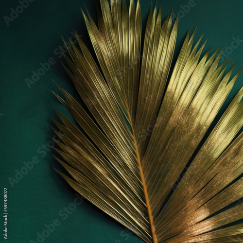 Palm leaf background. Illustration AI Generative.