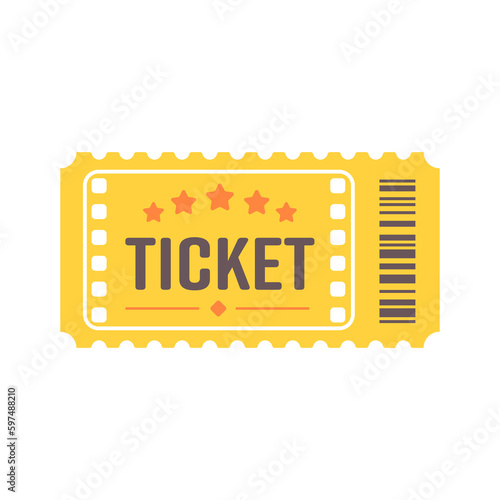 Ripped paper ticket For a movie pass or a show at the cinema