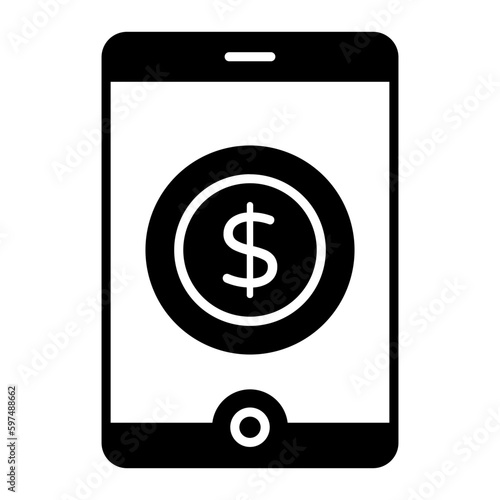 Mobile Banking Glyph Icon