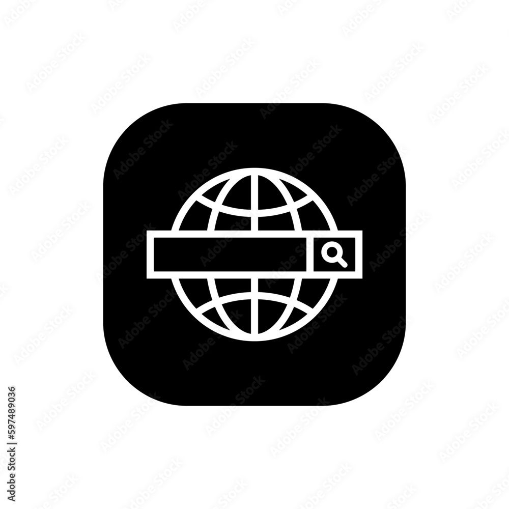 Website search engine icon vector isolated on square background Website search engine icon vector isolated on square background
