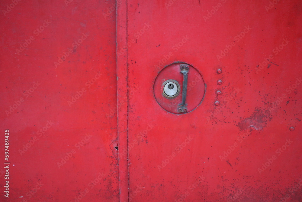 red door with door lock and doorknob design for security concept red door with door lock and doorknob design for security concept
