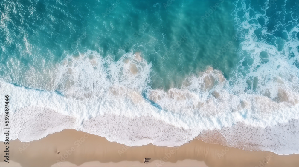 Obraz premium Ocean wave background. Illustration AI Generative