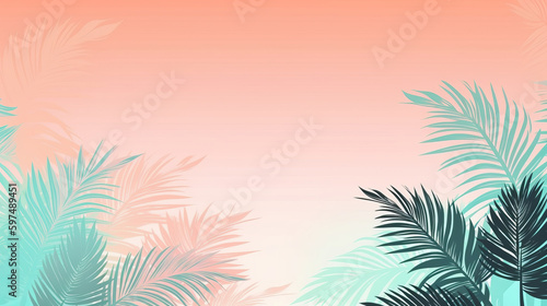 Summer tropical background. Illustration AI Generative © ArtCookStudio