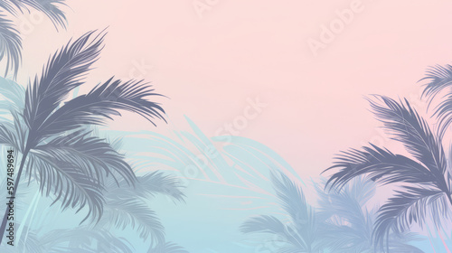 Summer tropical background. Illustration AI Generative