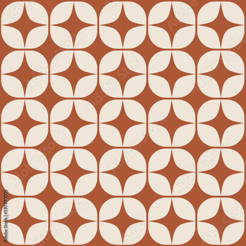 Mid Century Modern pattern, Seamless 60s Background, 1960s Repeating Backdrop, Vector Orange Wall Paper, Groovy Geometric Pattern, Trippy Wall Art, Mod Decor, Decorative Orange and Neutral Shapes
