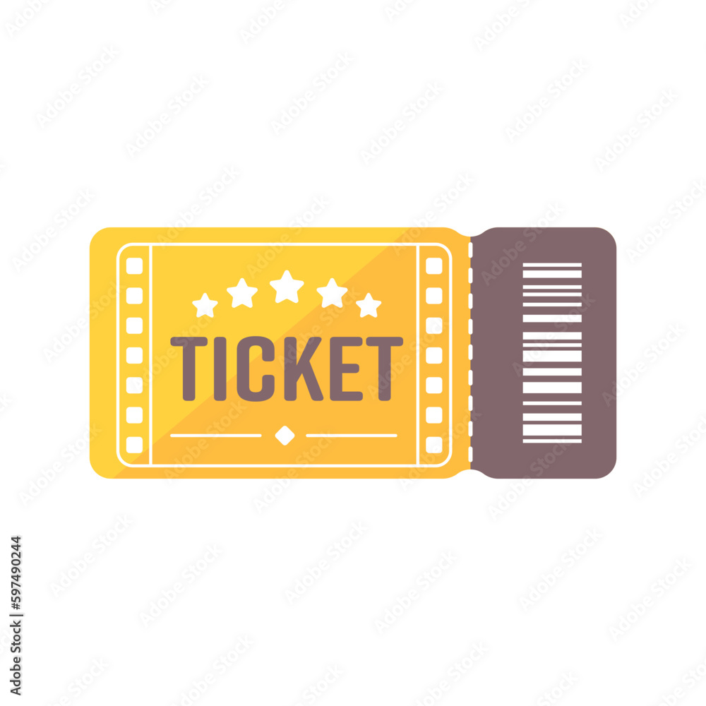 Ripped paper ticket For a movie pass or a show at the cinema Ripped paper ticket For a movie pass or a show at the cinema