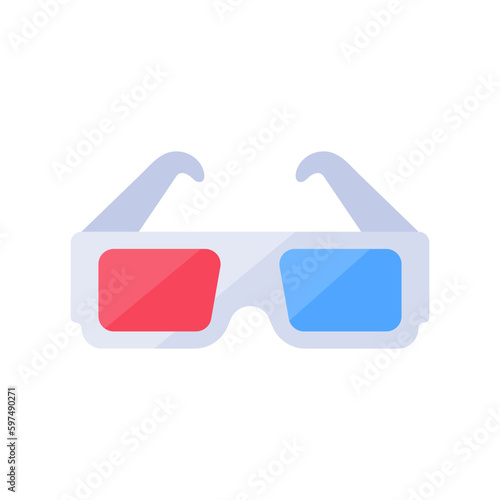 3D glasses with red and blue lenses for watching movies in premium cinemas