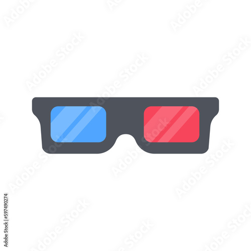 3D glasses with red and blue lenses for watching movies in premium cinemas