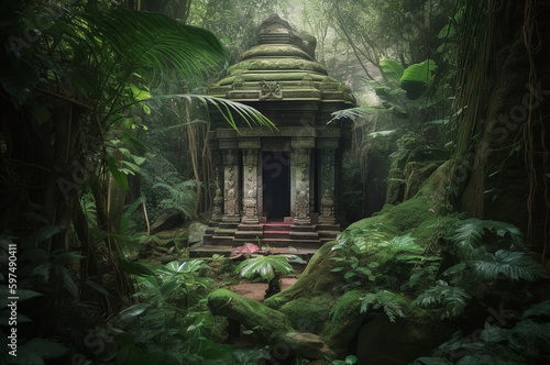 Fototapeta Naklejka Na Ścianę i Meble -  Hidden temple in the jungle