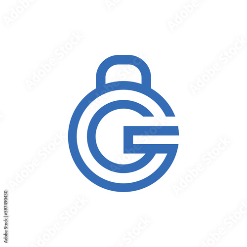 creative Letter G logo with kettlebell