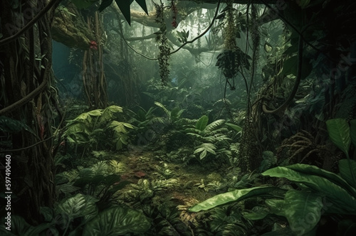 Mysterious jungle with hidden secrets 